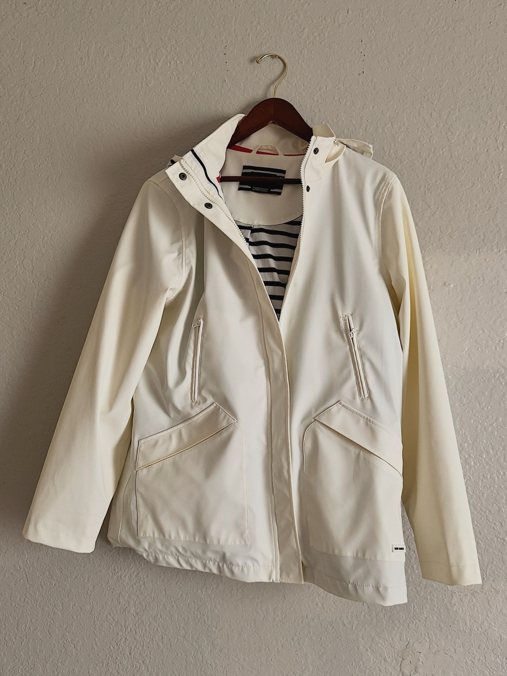 Saint James Cream ST MORGANE Hooded Raincoat